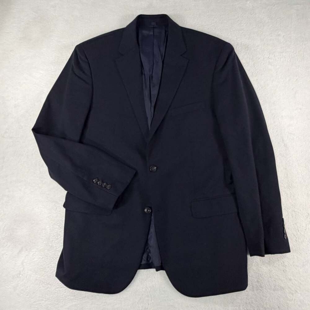 Jos A Bank 1905 Collection Mens 42 Long Navy Blue Wool Tailored Fit Blazer